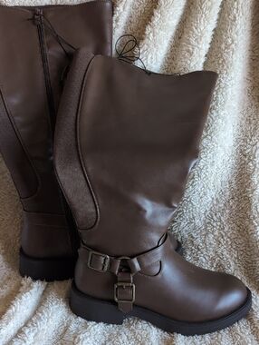 Torrid Brown Women's Buckle Mid-Calf Boots Plus Size 8.5 WW